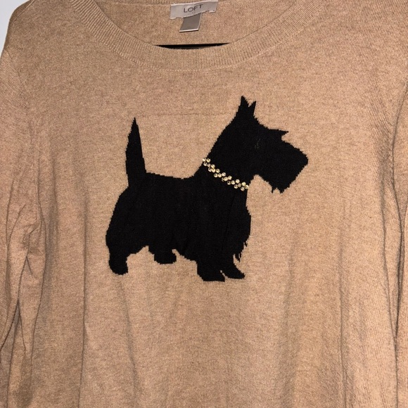 LOFT Camel Sweater with Black Dog Motif - Picture 3 of 7